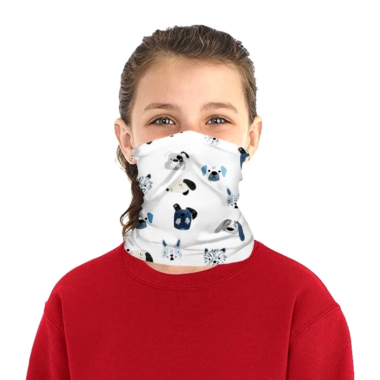 Dog bandana printed tube scarf for kids