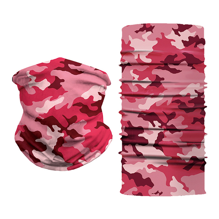 Multifunctional Seamless Custom Headwear Headband Tube Scarf Neck Gaiter Pink Bandana