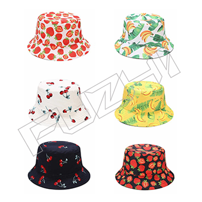 Custom New Design Print Fruit Pattern Beach Hawaii Fisherman Summer Reversible banana bucket hat