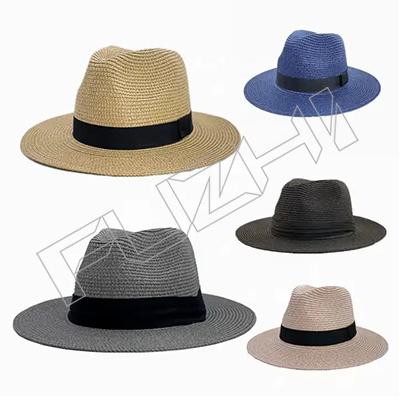Summer sunscreen coffee color small eaves top outdoor vacation straw hat men