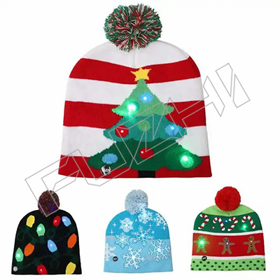 Customisable light up knitting hat led christmas beanie hat