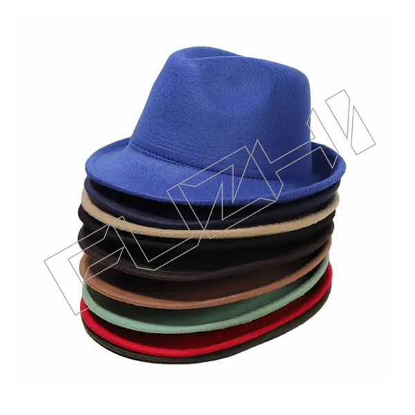 2023 Classic Design Men Women Solid Color Plain Boaters Hat Wool Formal Felt Wide Brim Flat Top Fedora Hat