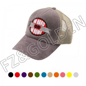 High-Quality Baseball Cap Suppliers –  5 Panel Flannel+Mesh Trucker Cap   – FUZHI