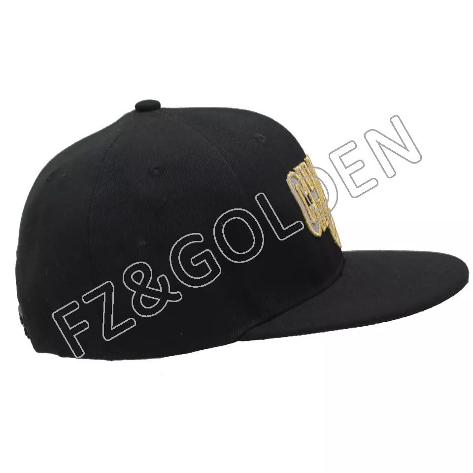 OEM/ODM Military Cap Supplier –  Luxury hip hop fitted custom embroidery flat bill brim peak snap back embroidered snapbacks cap hat  – FUZHI
