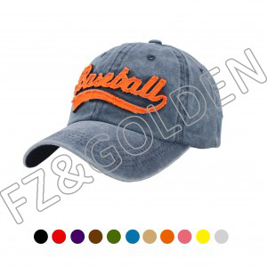 Cheapest Kids Cap Factory –  Towel Embroidery Water Washed Cap Dad Cap   – FUZHI