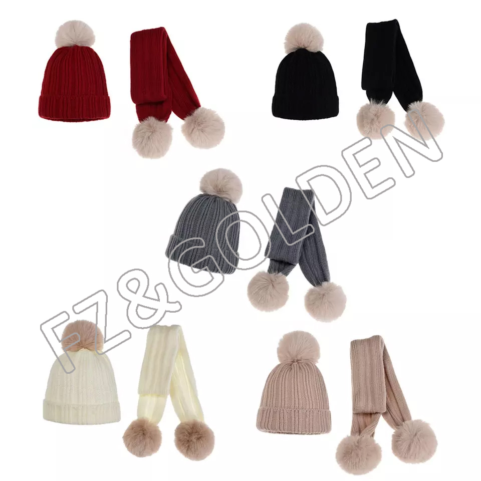 Export Winter Hats And Scarf Manufacturer –  Autumn and winter boys girls can keep warm protect themselves against the cold kids hats and scarfs winter  – FUZHI