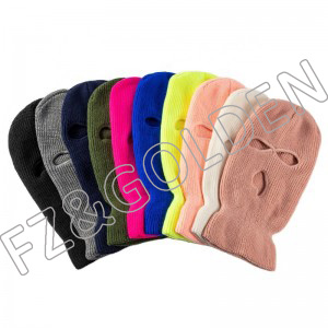Best-Selling Fur Beanie Factory –  3 Hole Winter Ski Mask Knitted Balaclava Hat   – FUZHI