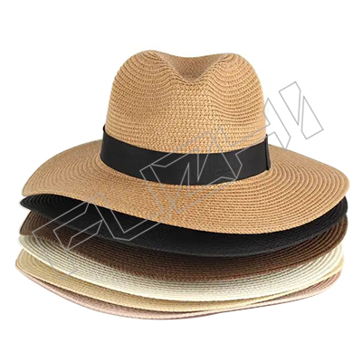 Wholesale New Spring Summer Designer Unisex Adults Plain Sun Men Women Wide Brim Color Beach Straw bamboo hat with Logo