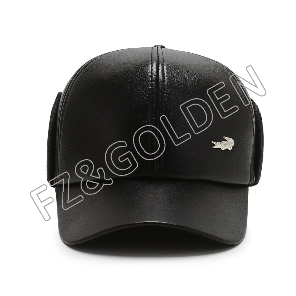 High-Quality Knitted Cap Factory –  Winter Warm Mens Leather Winter Cap  – FUZHI