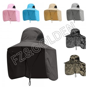 OEM/ODM Snapback Hat Factory –  Summer Outdoor Hunting Fishing Custom Logo Bucket Sun Hat with Adjustable Strap  – FUZHI