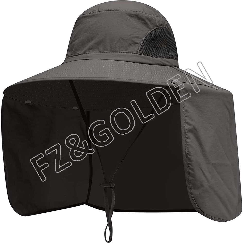 OEM/ODM Snapback Hat Factory –  Summer Outdoor Hunting Fishing Custom Logo Bucket Sun Hat with Adjustable Strap  – FUZHI