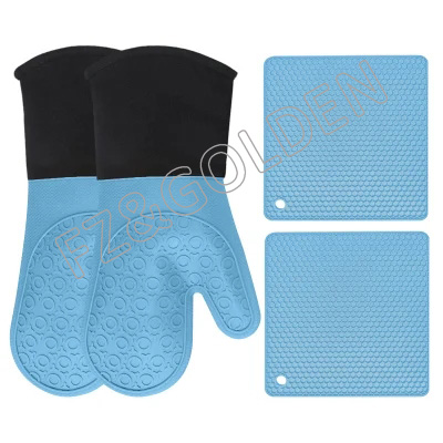 Silicone Kitchen Oven Mitts and Pot Holder