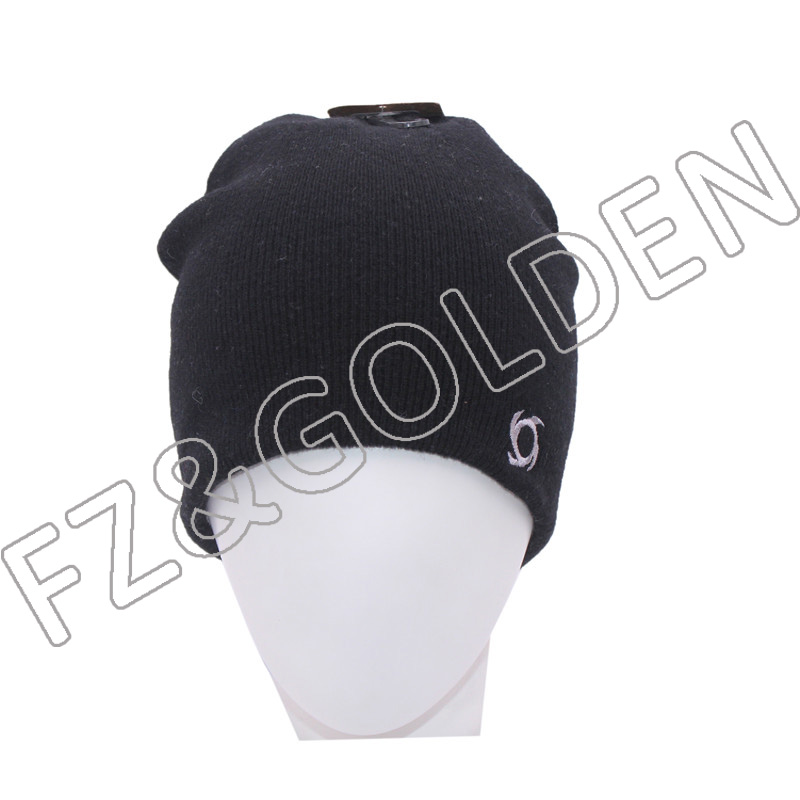 Winter Knitted Embroidered Beanie Hats