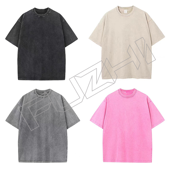 Customize high quality color washed 100% cotton T-shirt