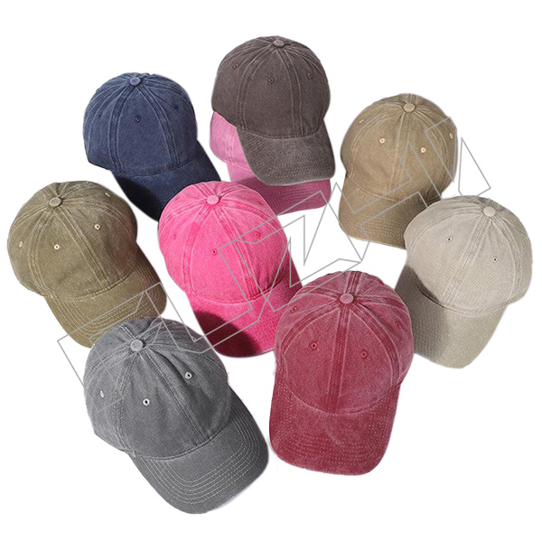 Customize high quality 6 panel color washed cotton baseball cap