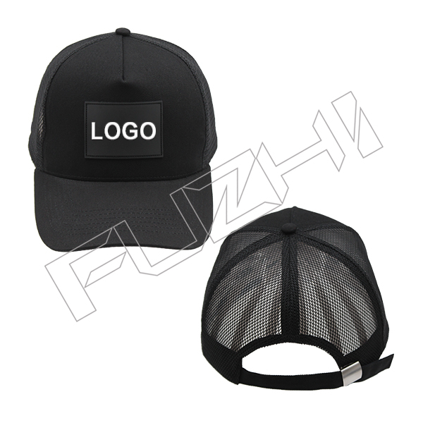 Customized rubber patch logo 5 panel baseball cap