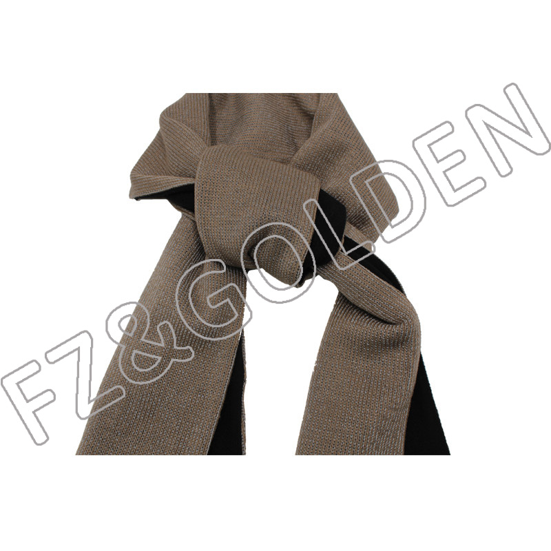 Wholesale Custom Winter Knitted Scarf With Reflective Yarn (2)