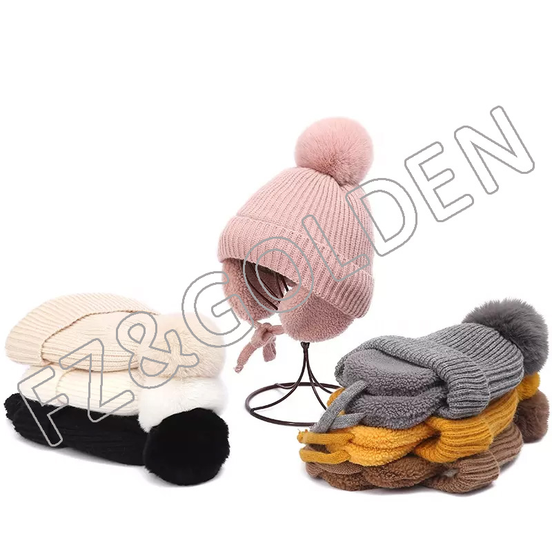 New arrival hot sale amazon fun customize kids hats&caps with earfalps winter