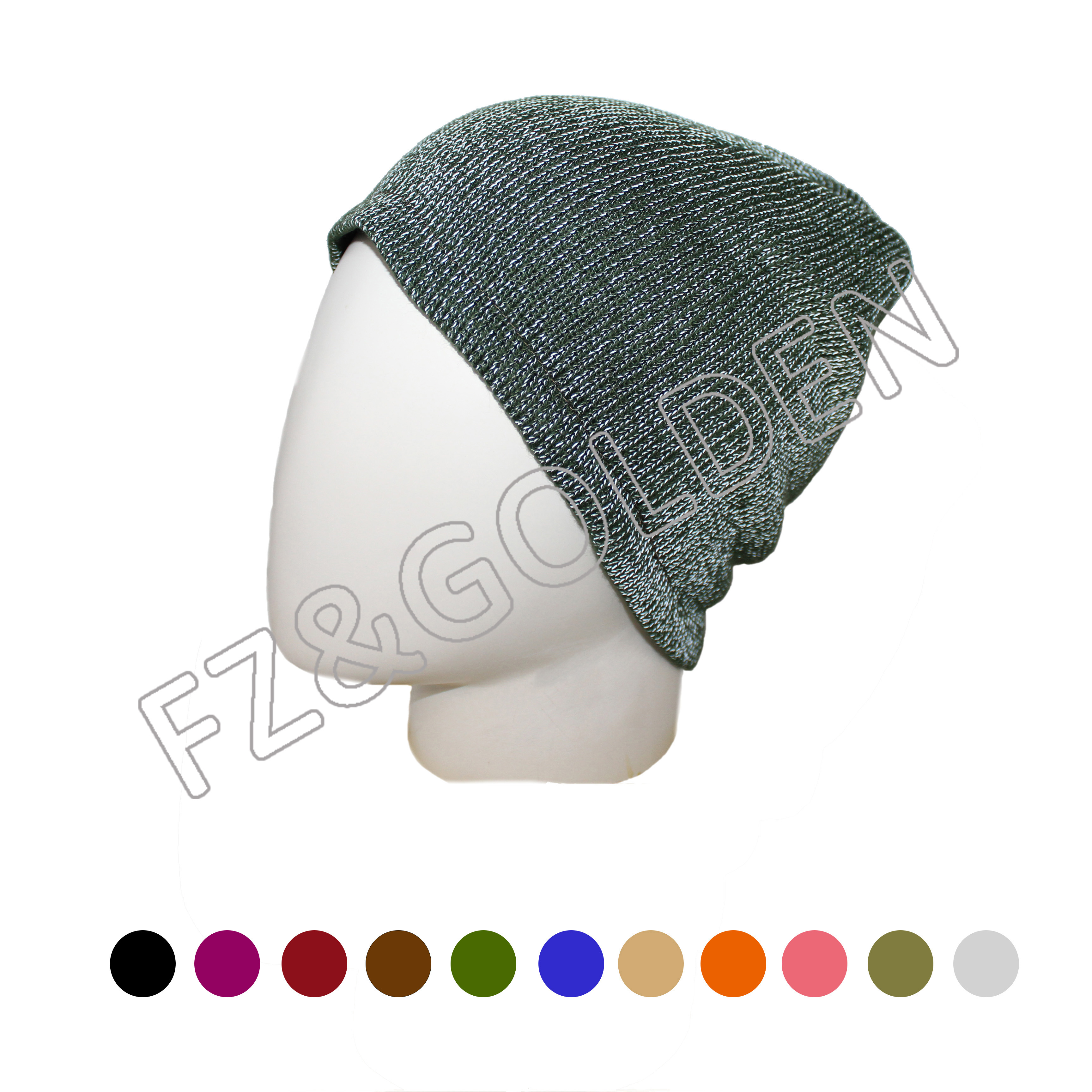 OEM/ODM Kids Beanie Hat –  Reflective Unisex Acrylic Knitted Beanie  – FUZHI