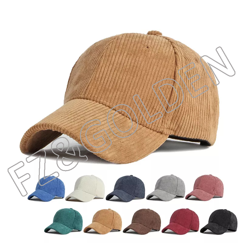 BSCI Wholesale Custom Your Design Embroidery Logo Dad High Quality 6 Panel Baseball Cap Corduroy hat
