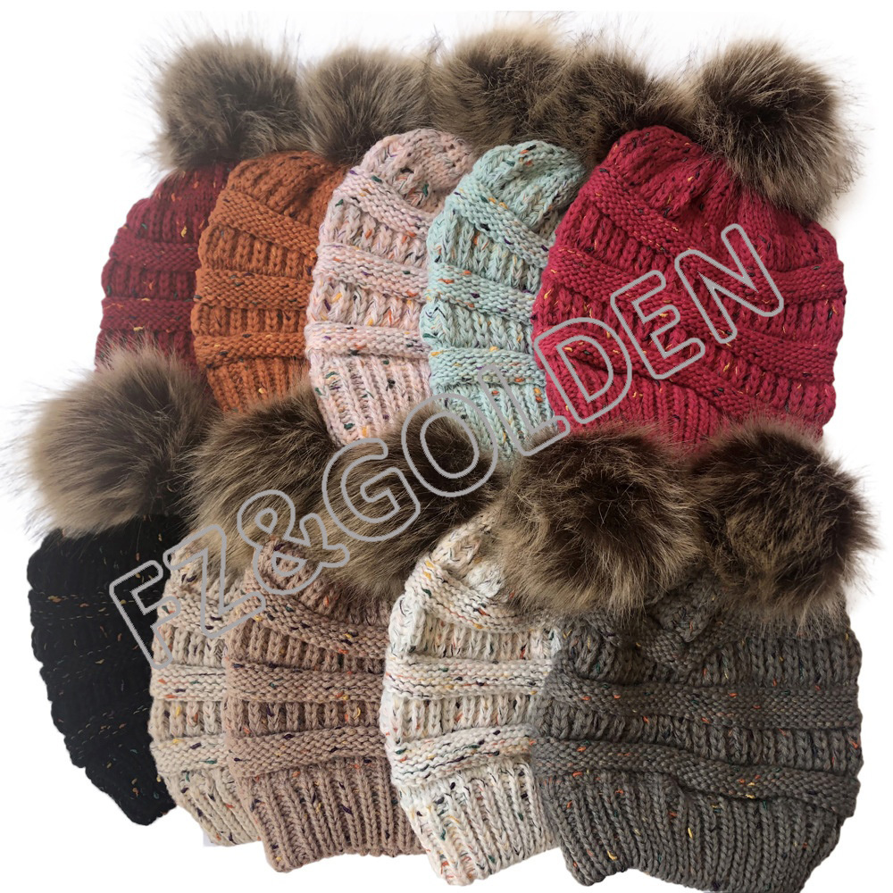 Winter Detachable  Ball Women Hats
