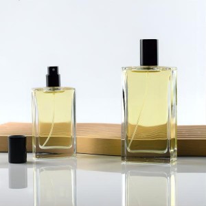 100ml Square Glass Perfume Bottle with Sprayer and Cap