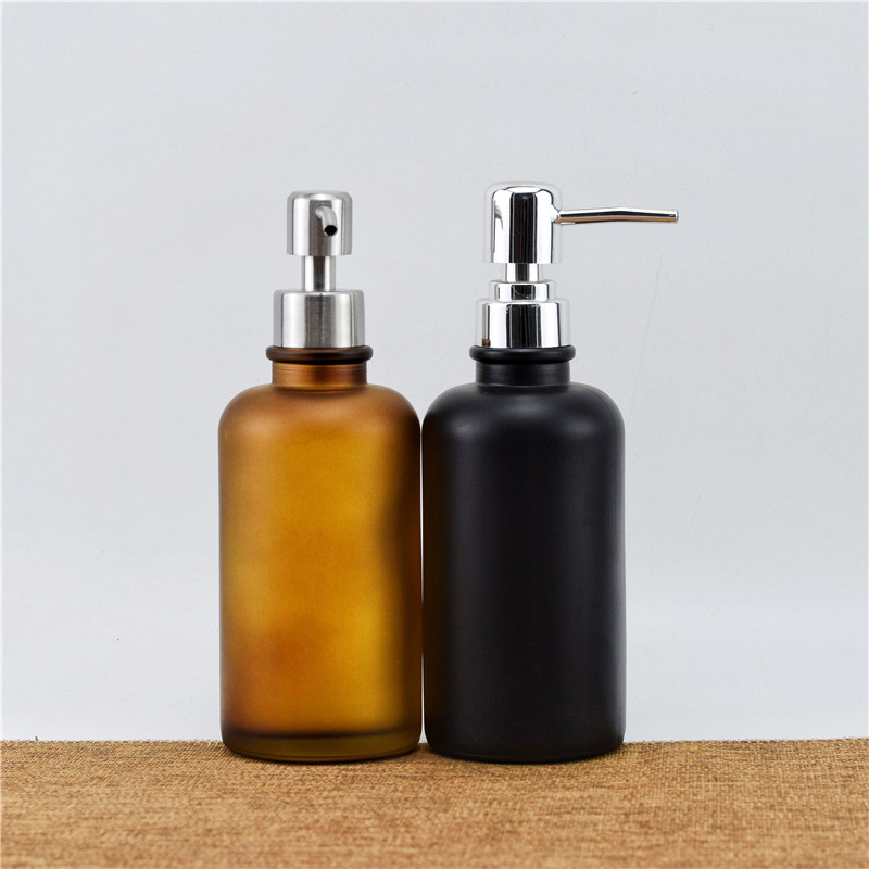 2022 Latest Design Glass Storage Bottles - 250ml Amber Soap Bottle with Pump – Gabry
