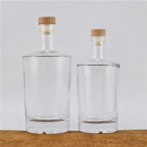 750ml Clear Glass Round Vodka Bottle
