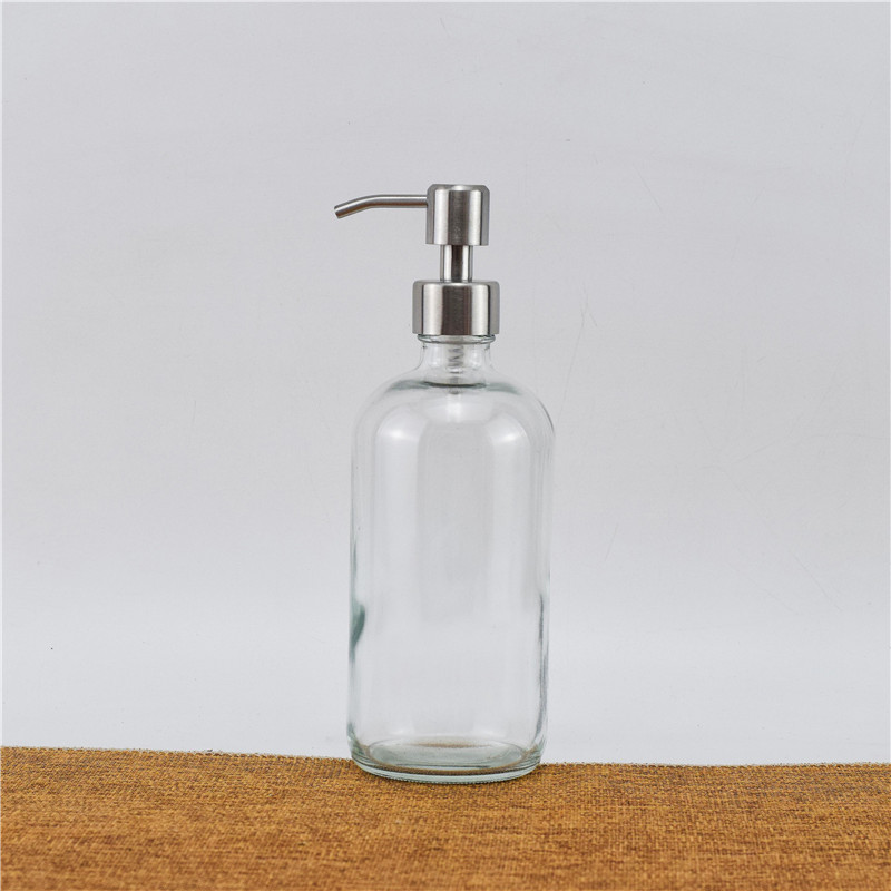Manufactur standard Glass Milk Bottles With Lids - Boston Round Bottle with Pump – Gabry