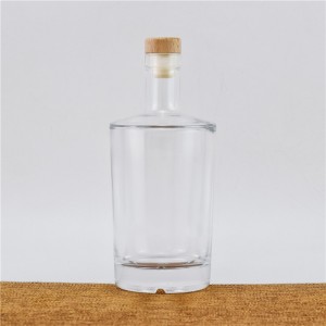 750ml Clear Glass Round Vodka Bottle