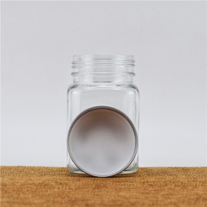 380ml Clear Glass Storage Jar with Aluminium Lid