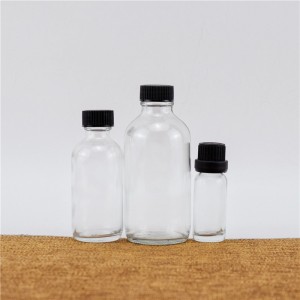 Clear Boston Round Bottle with Cap