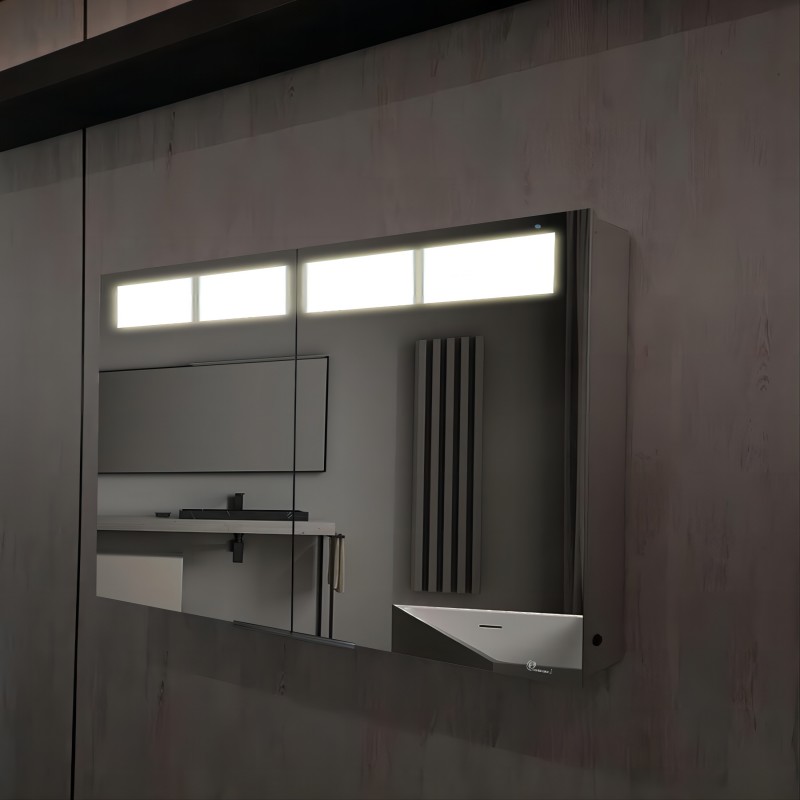 LV series aluminum mirror cabinet with led light IR sensor Featured Image