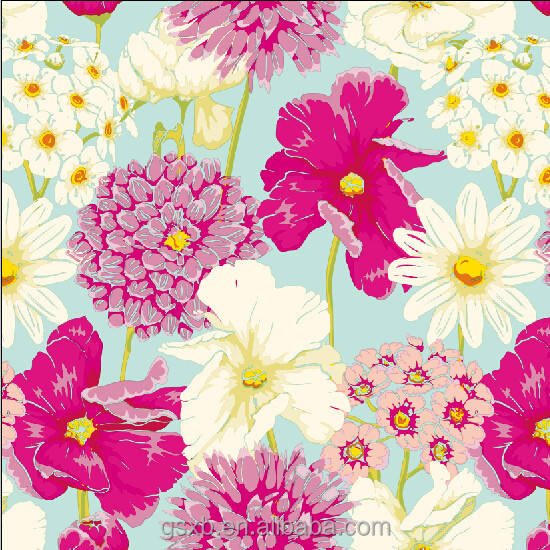 300D polyester oxford big flower print fabric for bag and backpacks with PVC coating