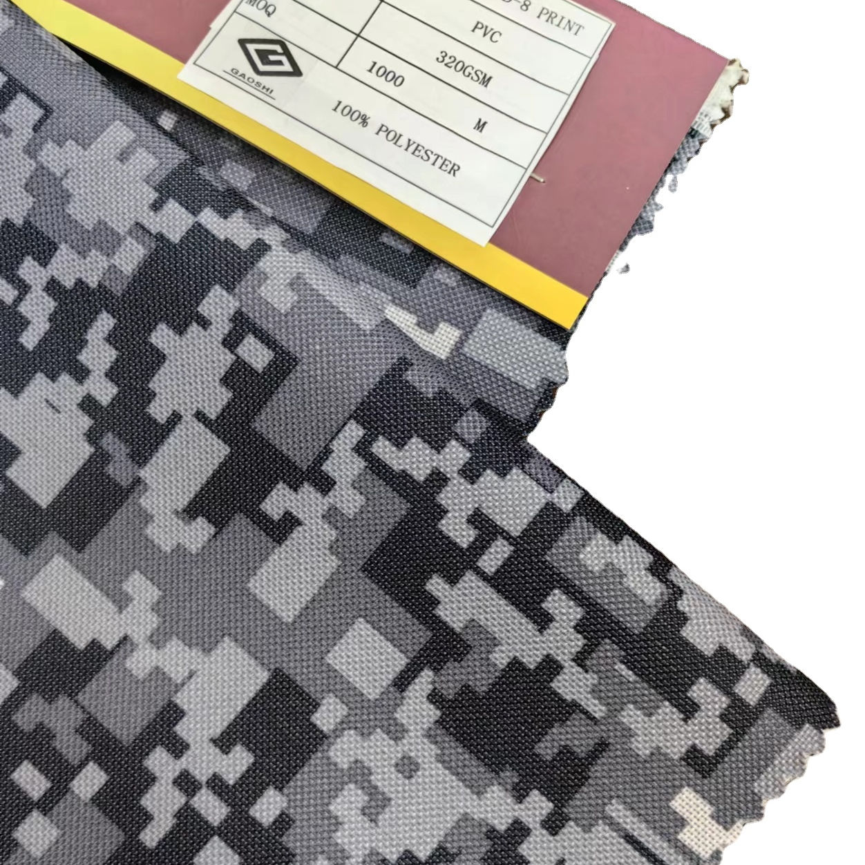 Wholesale 600D Polyester grey digital camouflage Printed Oxford Fabric With PVC backing for  backpack bags