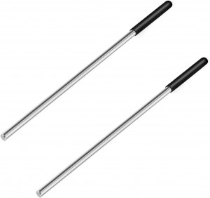 2 Pack 17 Inch Winding Rods for Torsion Springs, 0.5inch Diameter Steel Winding Bars for Adjusting or Replacing Garage Door Tension Springs with Rubber Handle