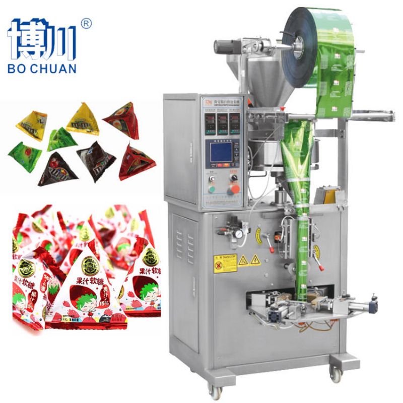Microcomputer Automatic Triangle Packing Machine For Candy Nut and Chips