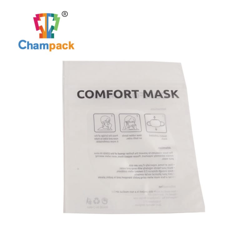Non-Medical Mask packaging bag with zipper