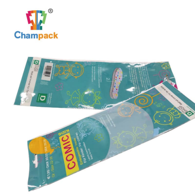 Kid insole packaging bag with zipper