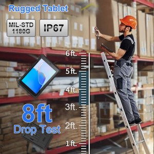 8″ Android 10 Fanless Rugged Tablet With GPS Wifi UHF and QR Code Scanning