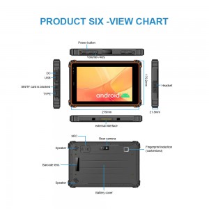 Tablette PC robuste industrielle Android 10 de 8 pouces 10″ avec GPS