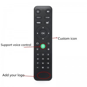 Dongguan doty voice tv remote control on hand manufacturer customize universal wireless android remote