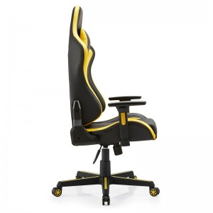 China New Factory Price Black and Yellow Modern Reclining Gaming Chair
