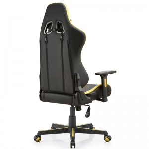 China New Factory Price Black and Yellow Modern Reclining Gaming Chair