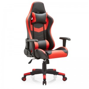 China High Back Adjustable Revolving Ergonomic Black and Red Office Gaming Chair