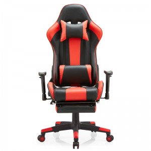 Modern Most Comfortable Black And Red Computer Gaming Chair With Footrest
