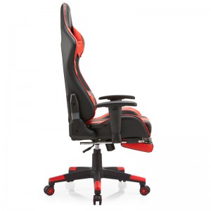Modern Most Comfortable Black And Red Computer Gaming Chair With Footrest