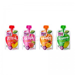 Confezione di succhi di frutta riciclabili ecologici personalizzati Borsa sicura per alimenti per bambini Borsa per bevande liquide con borsa per beccuccio