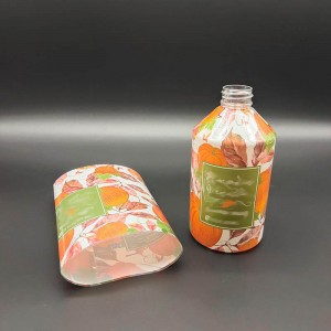 Anpassad plastfilm krympförpackning flaska PVC värmekrympande hylsa Wrap-etikett dryckesflaska krympetikett