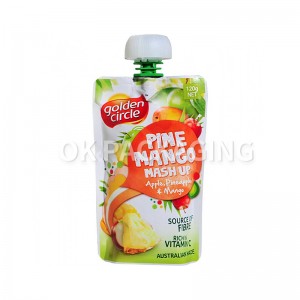 Custom na ECO-friendly Recyclable Fruit Juice Packaging Secure Baby Food Bag Liquid Beverage Pouch na may Stand Up Spout Bag